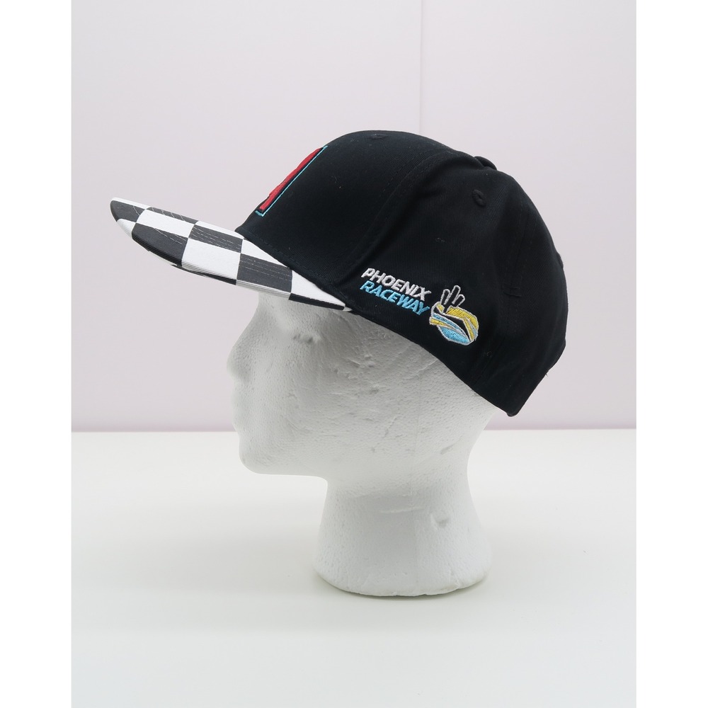 NASCAR Phoenix Raceway Snapback Hat Melonwear Black Checkered Brim Cap Mens OSFM - Picture 3 of 8